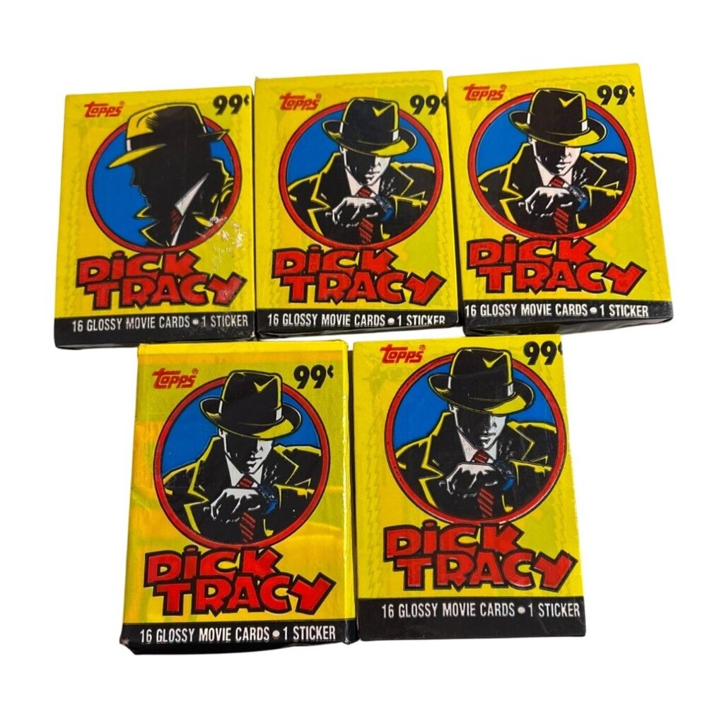 Dick Tracy Movie Cards Sticker Packs 5-Pack Collectible Set Topps